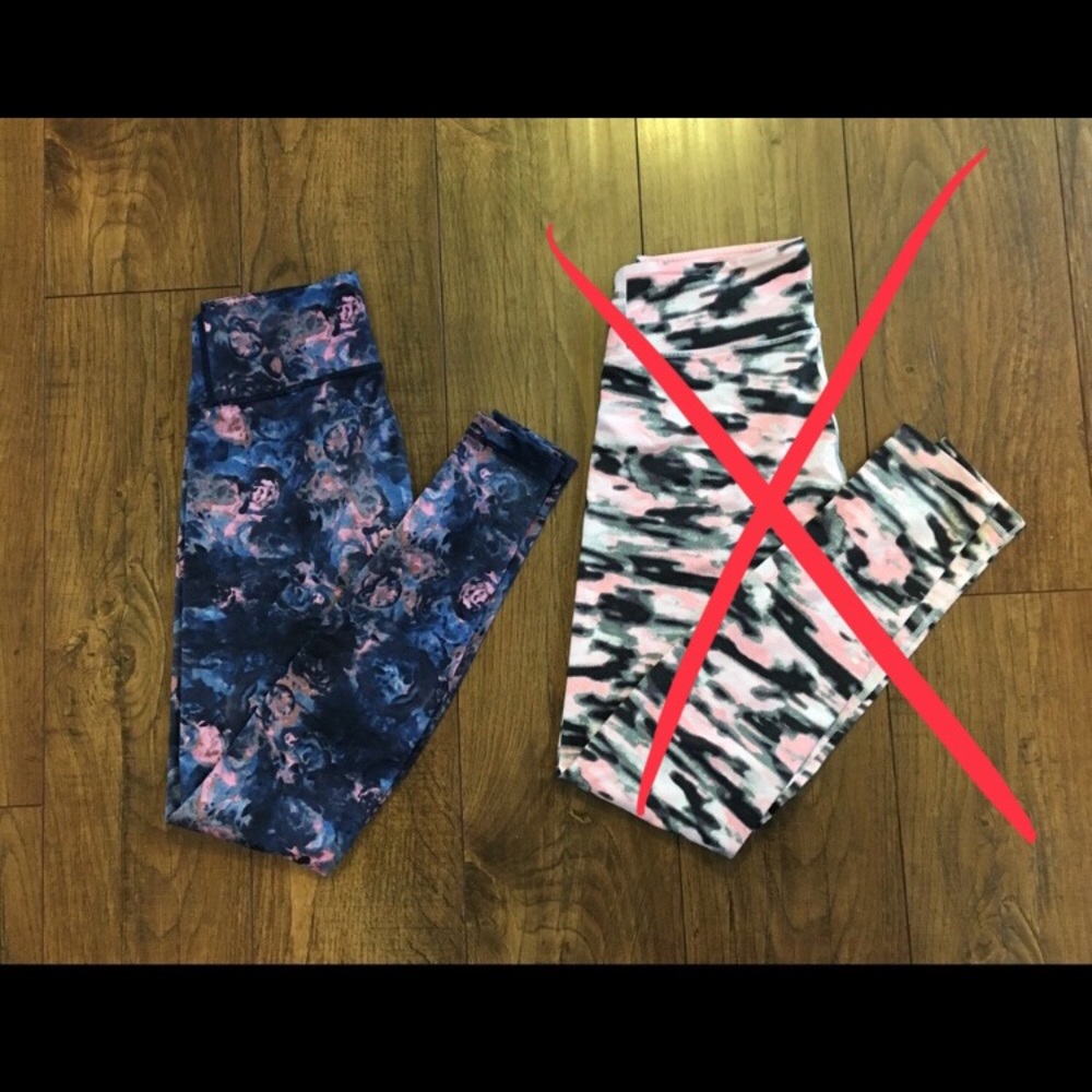 Black, Pink, and Purple-ish Lululemon Leggings